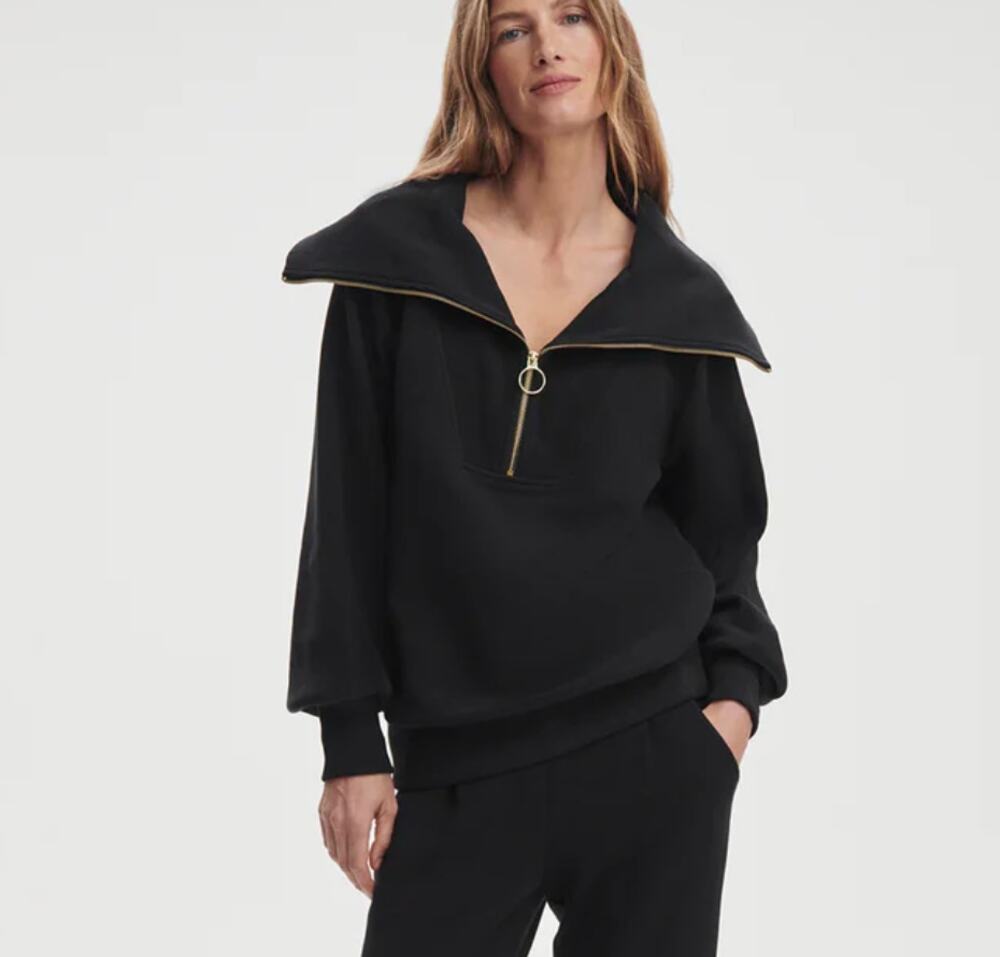 Varley Vine Half Zip Black Pullover Athleisure Quarter Zip Size XS